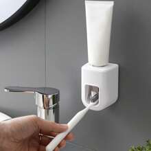 1pc Automatic Toothpaste Squeezer Wall Mount Non-Drilling Toothpaste Dispenser For Bathroom, Minimalist Style Bathroom Storage Storage
