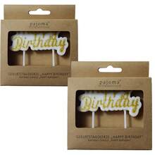 Geometric Pattern "Happy Birthday" Candles | Shiny Gold & White Color | Birthday Cupcake Decorations | Birthday, Anniversary, Party Decor, Birthday Party Gifts, Party Favors, Gender Reveal Party, Bachelor Party, Graduation Ceremony Cake Decor - Princess Theme, Multi-Purpose Celebration Candles, No Electricity Needed, Birthday Candles, Birthday Decorations, Happy Birthday, Room Decor - Multicolor - View 9