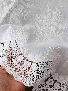 1 Yard 35cm Wide Hollow Flower Lace Fabric, Sewing Crafting Decorative Accessory