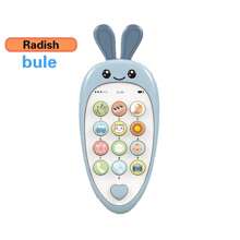 Téléphone de dentition pour bébé de style dessin animé - Jouet à mâcher en silicone souple avec multi-musique, développement sensoriel musical pour les +18 mois, jouet de téléphone intelligent interactif pour bébé