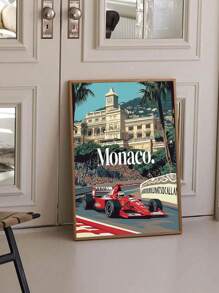 1 pièce Affiche de l'héritage des courses de Monaco, légendes du Grand Prix, art mural de sport automobile pour le salon, la chambre, la salle de bain, le bureau et autres décorations de la maison, sans cadre
