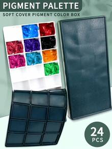opeth 24 Compartment Watercolor/Acrylic Mixing Palette Box, Soft Cover Moisturizing Paint Tray, Customizable Color Mixing,Back To School,School Supplies