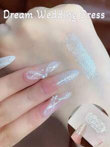 MISS SHAKA 10ml Spring Summer Nails Dream Wedding Dress White Fine Glitter Gel Nail Polish 2025 Whitening Nail Popular Flash Rhinestone Gel Nail Art Nail Supplies