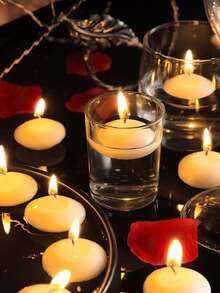 11pcs Floating Candles, Oval Candles, Mini Candles, Smokeless Candles For Home Decor, Room Decor, Birthday Candle Decor, Party/Celebration, Wedding Decor, Kitchen, Dining - Multicolor - View 9