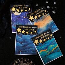 10 Sheets Glow-In-The-Dark Starry Sky Stickers - Matte Adhesive Stickers Suitable For Scrapbook, Diary, Phone Case And Frame Decoration - Starry Night Design (Moon, Stars, Clouds), Star Stickers,School Supplies,Back To School