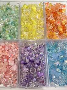 30g/50g Acrylic Beads Randomly Mixed Heart Shape, Bow, Spacer Beads For Bracelet Making DIY Mobile Phone Chain Earring Jewelry Handmade Accessories