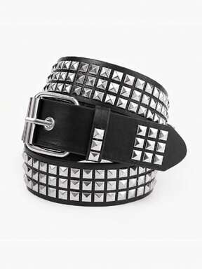 1pc Unisex Solid Color Punk Rhinestone Studded Sparkly Leather Belt, Suitable For Teens, Casual Outdoor, Athletic, Vacations, Graduation Gifts, Birthday, Daily Wear