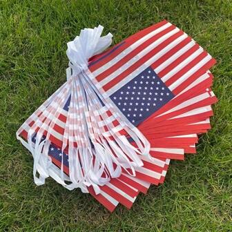 20/30 pièces/Set Fanions en forme de drapeau américain - Décorations pour la salle de classe, le jardin et les fêtes du 4 juillet, Jour de l'indépendance, Fournitures de fête, Décoration murale de la maison, Décorations de vacances