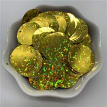 200 szt. 20 mm płaskie okrągłe cekiny z 1 otworem bocznym PVC płaskie okrągłe luźne cekiny paillettes szycie rękodzieło DIY ślubny wisiorek