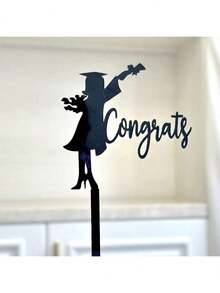 1 件/3 件博士帽毕业派对蛋糕装饰亚克力祝贺毕业适合学生毕业派对蛋糕装饰品 - 彩色 - 查看 14