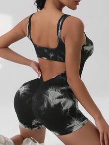 2PCS Women's Jumpsuit, Slimming Shaping Sporty Comfortable Casual Sexy Outdoor Commute, Suitable For Graduation, Back To School, All Season Versatile Romper