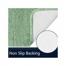 Bathroom Rug Runner 24x60 Inch, Soft Thick Absorbent Microfiber Bath Rugs For Bathroom, Machine Washable, Shaggy Plush Non Slip Bath Mat For Tub, Shower Floor, Quick Dry Mats, Navy - Sage Green - View 4