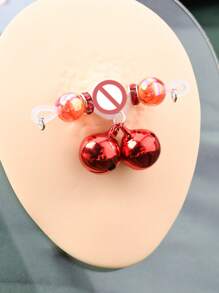 2Pcs Fake Nipple Rings For Women Sparkling Non-Piercing Dangle Nipplerings Nipple Fake Nipple Piercing Jewelry Sexy Women Clothing Accessories