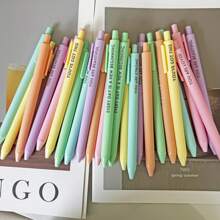 24pcs Pastel Motivational Inspirational Encouraging Pen Set - Retractable Happy Positive Pens, Black Ink, Easy Clip, Rubber Finished Ball Pens - Colorful & Cute Pens For Journaling, Writing Supplies Back To School