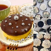 130g/4.58 Oz Sliver Cake Decoration Sprinkles- Baking Decoration Cake Decoration, Cake Birthday Wedding Party Decoration Tool Cookie Decoration - Creative Baking Shiny Particles DIY Cookies Cupcake Dessert Decoration Materials, Multiple Colors To Choose From, Birthday Party/Wedding Dessert Table