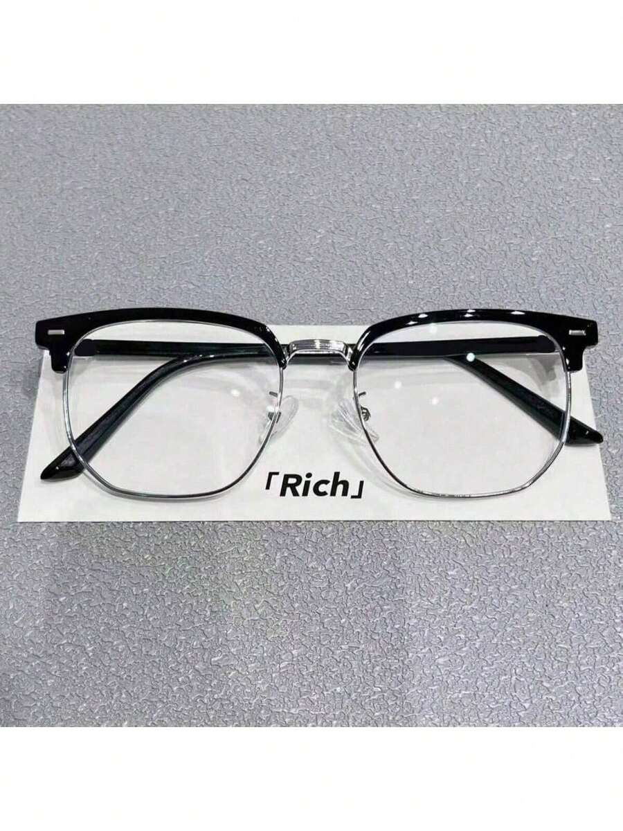 1 件时尚男士眼镜，复古半金属框架电脑和手机眼镜，经典简约眼镜，理想的礼物选择