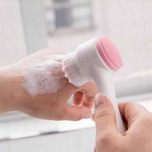 6pcs/Set Pink Face Cleansing Tool Kit, Include Headband, Waterproof Wristband, Face Cleansing Brushes, Makeup Remover