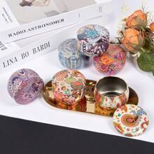 10 Peças Conjunto de Jarros de Vela Redondos Florais Boêmios com Capacidade de 70g para Artesanato de Velas DIY, Armazenamento de Artes e Artesanato, Ótimo para Iniciantes e Hobby, Perfeito para Presentes de Natal, Halloween, Páscoa, Ação de Graças e Dia dos Namorados!