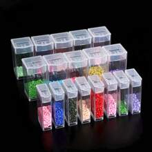 1 pezzo Scatola organizer per pittura a diamanti 5D DIY, contenitore in plastica trasparente per articoli da fai-da-te con molletta, sigillo ermetico, superficie liscia, scomparti integrati per perline, perline sciolte, arte di unghie, resistente alle intemperie, ideale per Natale e Ognissanti, capacità inferiore a 0,09 metri cubi, altezza inferiore a 68,58 cm