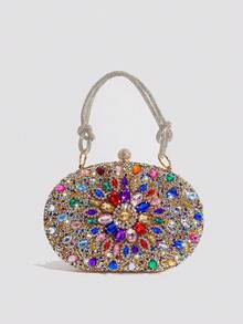 闪光手提包 迷人、优雅、精致、安静奢华 亮片、时尚、奢华、闪亮 简约时尚紫色拉链单肩包 晚宴包、晚餐包 花朵、水钻、仿珍珠 适合派对女孩、女士、新娘 非常适合派对、婚礼、舞会、晚宴/宴会 迷人水钻包 - 彩色 - 查看 3