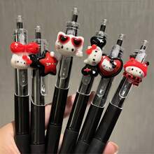 Sanrio 6-Pack Random Black & White Sanrio Hello Kitty Neutral Pens, A Fashionable Choice For Sanrio Fans And Stationery Lovers! Back To School