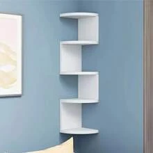 Półka narożna montowana na ścianie 5-poziomowa - wiszący regał do przechowywania do salonu, sypialni, kuchni, łazienki, biura - pudełko do organizacji dekoracji, idealny prezent Półki łazienkowe Przechowywanie i organizacja w łazience