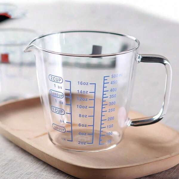 Glas Messbecher, 250ml/500ml Glas Flüssigkeitsmessbecher, spülmaschinenfest, gefrier-, mikrowellen- und ofenfest, unverzichtbares Küchenutensil