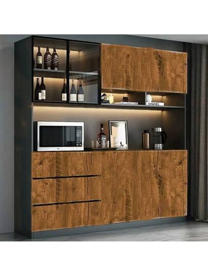 Realistic Wood Grain Waterproof, Oil Proof PVC Self Adhesive Film Kitchen Backsplash, Countertop, Cabinet Renovation Sticker, Holiday Year Round DIY Home Improvement, Minimalist Wrap Material, Wooden Accessories view 5