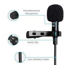1pc Lavalier Microphone With Type-C/3.5mm/Lightning Port, Mini Portable Compact Microphone For Live Streaming, Mobile Phone, Computer Recording, Noise-Proof Lapel Clip-On Microphone Compatible With Iphone Android Phone For Summer Vacation, Audio/Video Recording, Interviews, Gaming & Live Streaming Mini Microphone