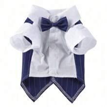 1pc Striped Dog Tailcoat Formal Shirt, Suitable For Weddings, Parties, Birthdays, Halloween Pet Costumes, Role-Playing Costumes