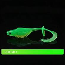 10PCS Dual Position Switch Twist Fish Lure Soft Lure T Tail Curl Tail Line Freshwater Float