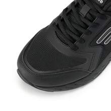 FitVille Men's Lightweight Trainers Extra Wide Fit Comfortable Jogging Road Running Sneakers With Hook & Loop - Jet Black - View 9