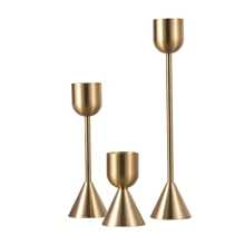 3/6pcs Gold Taper Candlestick Holders, Brass Gold Candle Holders, U-Shaped Candle Holders, Vintage Dining Table & Fireplace Decor, Minimalist Decorative Center, Candle Stands For Celebration, Dining, Wedding, Party, Elegant Home Decoration