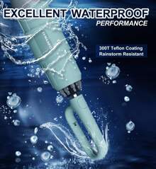 Inverted Umbrella With Carabiner Handle, Wind Proof Umbrellas For Rain And Sun, 46 Inch Portable Reverse Folding UV Umbrella, Car Umbrella For Women Men, 10 Ribs