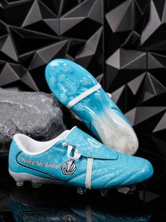 2025 Neues Modell Professionelle Fußballschuhe, AG Stollen Fußballschuhe für künstlichen Rasen für Herren und Jugendliche mit rutschfester Sohle, Gummizug-Fersenband und zweifarbiger Farbverlauf Außensohle, bequem und langanhaltend