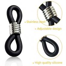 10pcs Eyeglass Chain Ends Adjustable Silicone Rubber Connectors DIY Sunglasses Holder Necklace Chain Rope Eyewear Accessories