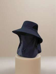 1 件宽边全脸和颈部保护太阳帽，适合钓鱼、徒步旅行、丛林、防紫外线 - 附面罩遮陽帽 - 查看 9