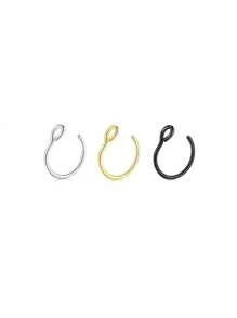 1 pieza/Set de 3 piezas Aros falsos para la nariz Joyería de perforación falsa de 8 mm Aros falsos para aro de labio, septum y nariz Nuevo conjunto de aros falsos para labios para mujeres y hombres