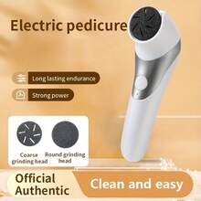 Rechargeable Electric Foot Callus Remover - USB Powered Foot Care Tool With Replaceable Roller, Smooth Feet Spa Experience At Home, White And Grey Design - Multicolor - View 2