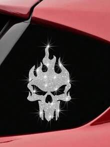 闪耀火焰骷髅车贴，吸睛夺目，释放无拘无束的个性