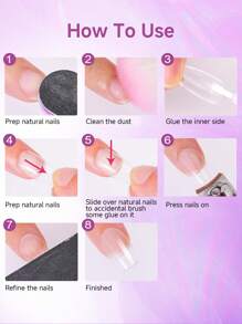 Extra Strong Brush-On Nail Glue For Acrylic Nails, Nail Tips & Press-On Nails (8ml) With File For Glue-On Fake Nails, Fix Broken Nail Repair. Acrylic Nail Glue Nail Bond Nail Glue Gel,Random