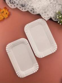 40pcs Premium Disposable Cake Plates, Square Cake Paper Plates, Disposable Birthday Cake Plates, Disposable Tableware, Disposable Event Cake And Dessert Tasting Utensils, Used For Parties, Gatherings, Weddings, And Food Tasting Events, Perfect For Cake Shops, Family Gatherings, Pastry Shops, And Cafes