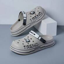 Men's Breathable Slip-On Sandals, Fashionable Peep Toe Slides, Soft Sole Beach Slippers, Versatile For Indoor & Outdoor Wear, Spring/Summer - Grey - View 2