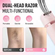 2025 New Bikini Trimmer, 2 In 1 Women's Cordless Electric Shaver, Wet And Dry Body Trimmer Shaver For Face, Lips, Chin, Underarms, Legs (Pink) - Dusty Pink - View 6