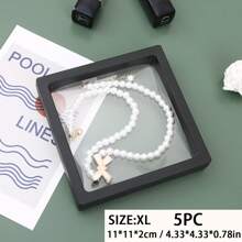 1pc Black Wedding Accessory Storage Box, PE Film Display Case For Necklace, Jewelry, Kids Accessories, Packaging Box