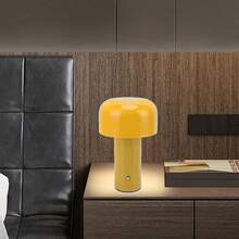 NetHong LED Table Lamp Rechargeable Mushroom Light Touch Control 3 Color Dimmable Modern Home Room Bedroom Accessories Desk Table Decor  Led Lights Lamp - Yellow B - View 1