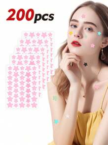 1920/1000/960/600/480/400/240/200/40 Pcs Of Facial Waterproof And Breathable Patches, With Cute Design Stickers, Fun Cartoon Stickers, Waterproof And Sweat Proof Mini Stickers Suitable For Gatherings, Offices, Halloween And Other Occasions. Festival Party Stickers, Heart-Shaped Stickers, Decorative Stickers (For Decorative Purposes Only, Not For Cosmetics)