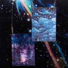 10 Sheets Glow-In-The-Dark Starry Sky Stickers - Matte Adhesive Stickers Suitable For Scrapbook, Diary, Phone Case And Frame Decoration - Starry Night Design (Moon, Stars, Clouds), Star Stickers,School Supplies,Back To School