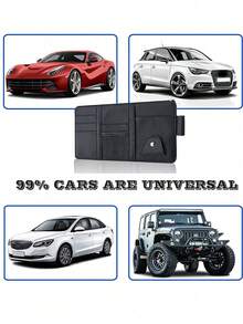 汽车遮阳板收纳袋，多口袋汽车遮阳板收纳袋，汽车遮阳板太阳镜架，皮革口袋收纳袋 - 多口袋时尚眼镜收纳袋，卡片和执照，登记和保险文件夹，卡车和汽车个人物品收纳袋，太阳镜，适合大多数车辆