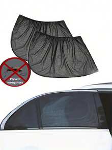2/4 piezas Red mosquitera y parasol para la parte trasera del coche del bebé, cortinas de malla para las ventanas laterales, visera de coche - Negro - Ver 11